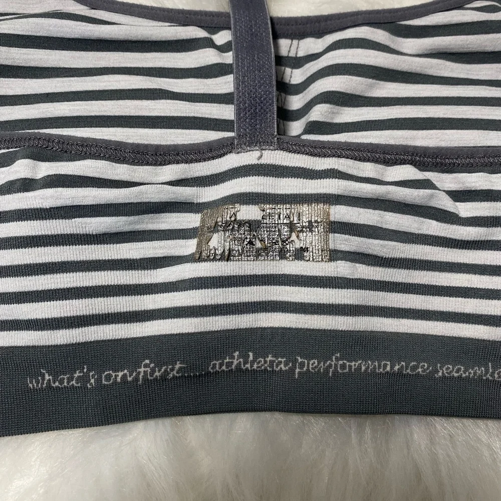 Athleta Up-Tempo Energy Stripe Seamless Sports Bra Size XXS